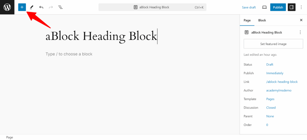 Add Heading Block