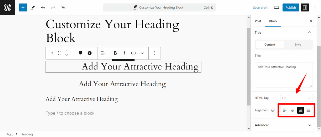 HTML tag and Alignment