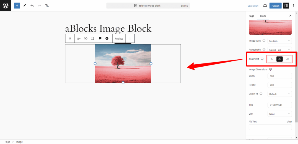 image alignment customizations