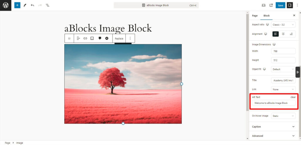 add image alt text