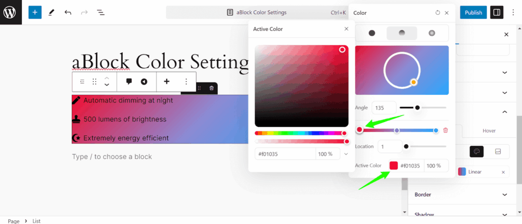 Active color customization 