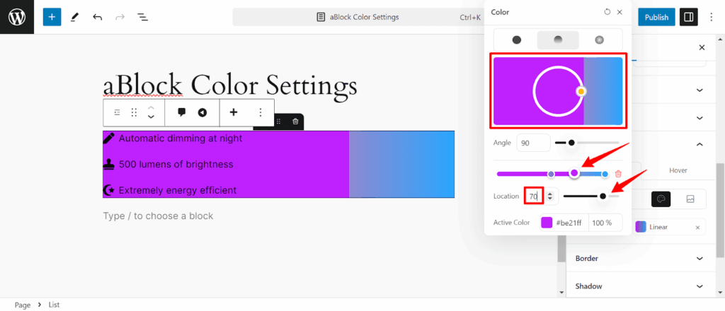 Location section Customization