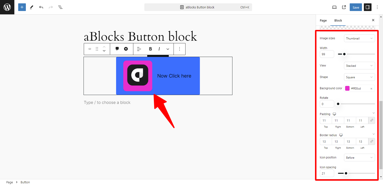Customize Icon sections 