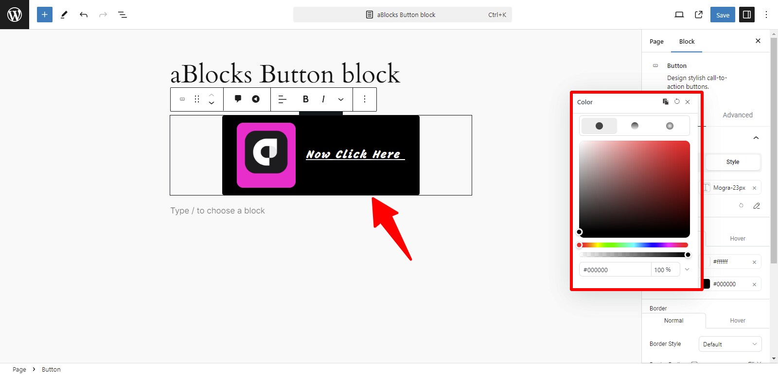 Customize Color sections 