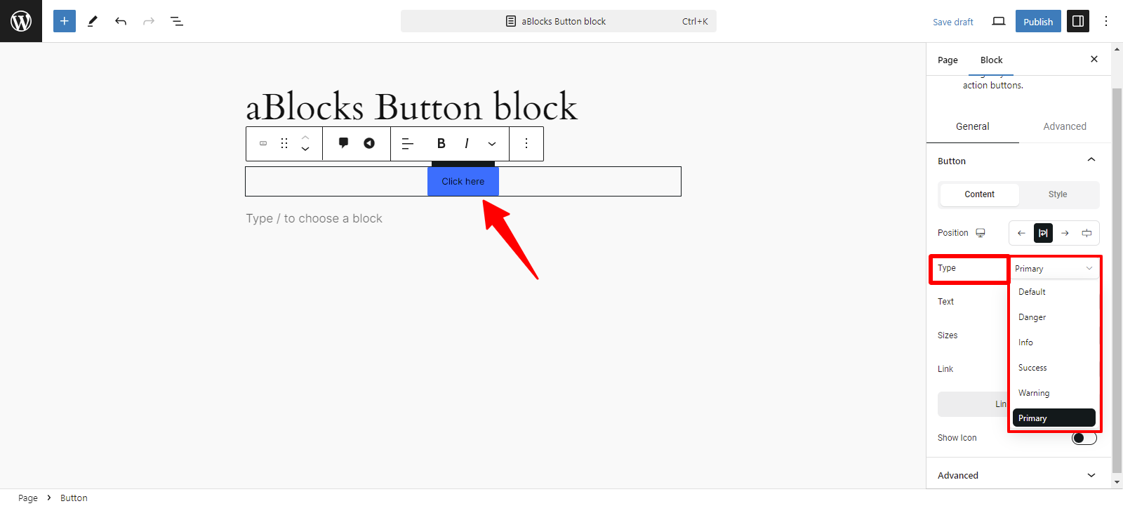 Customization option of  Type sections