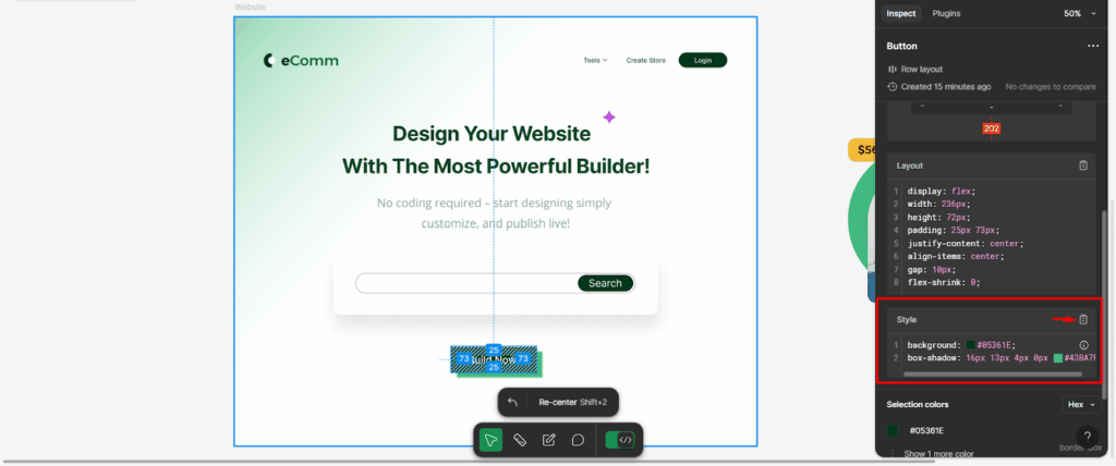 copy the styles for CTA Button