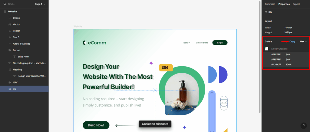background color in our figma design