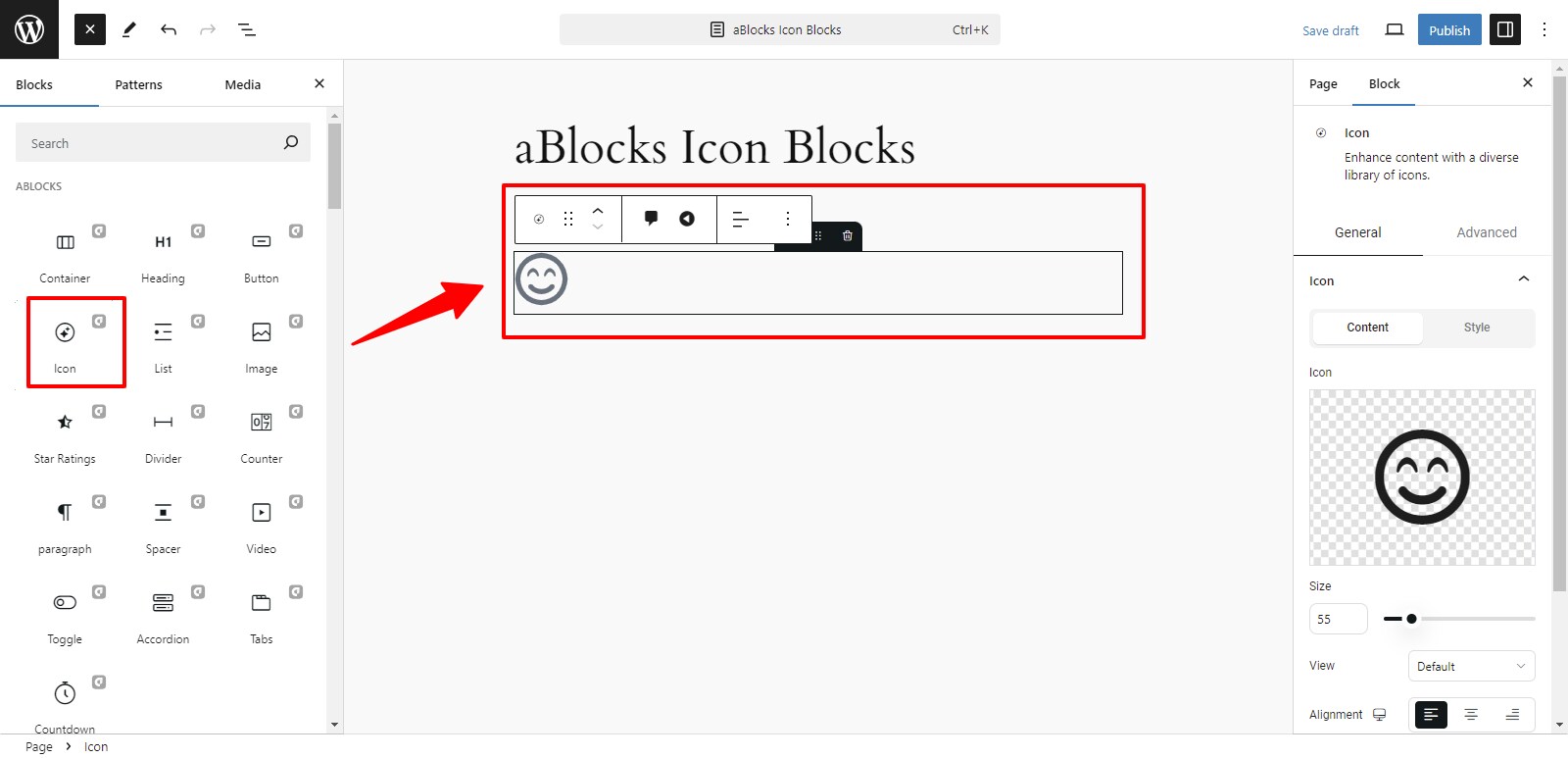 Visible aBlocks Icon Block 