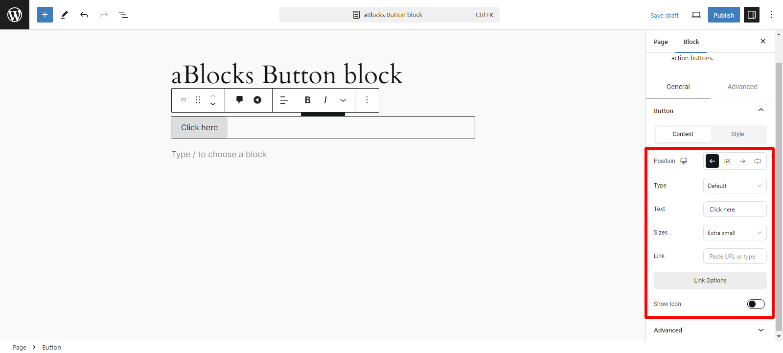 Customization option of  Content sections