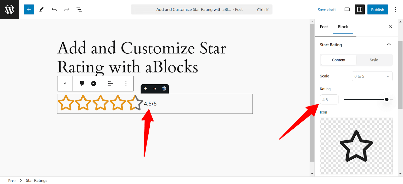Customize rating