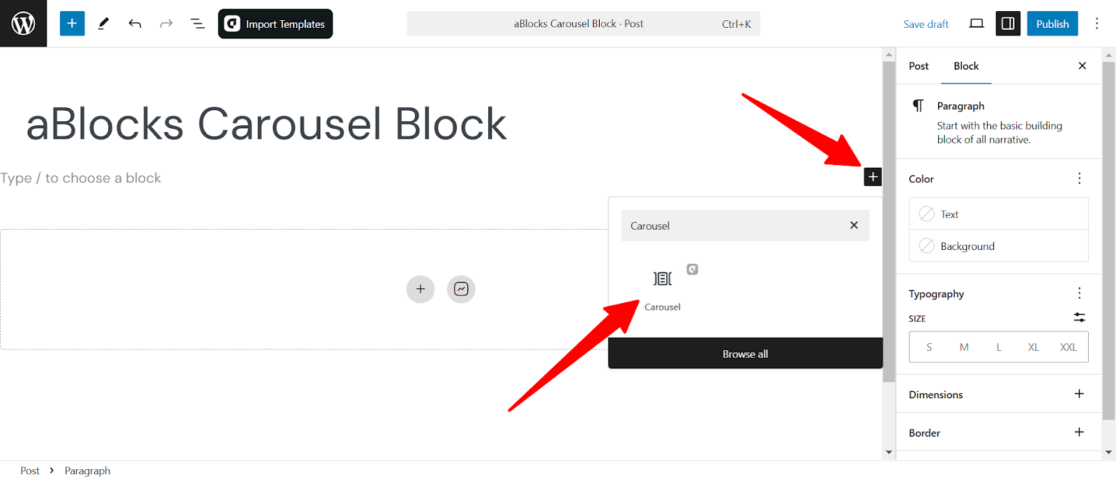 How to Add aBlocks Carousel Block 