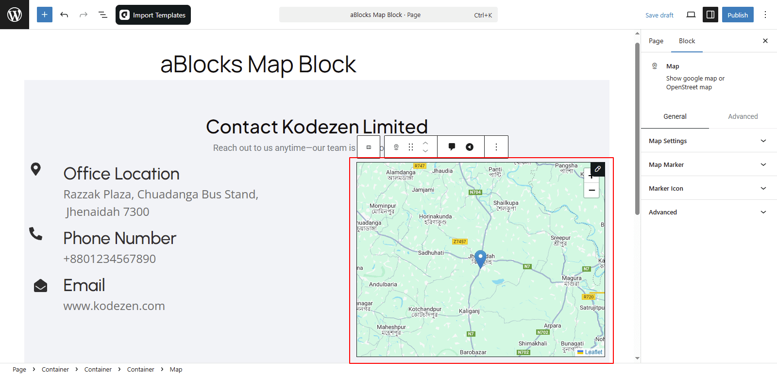 Add aBlocks Map Block