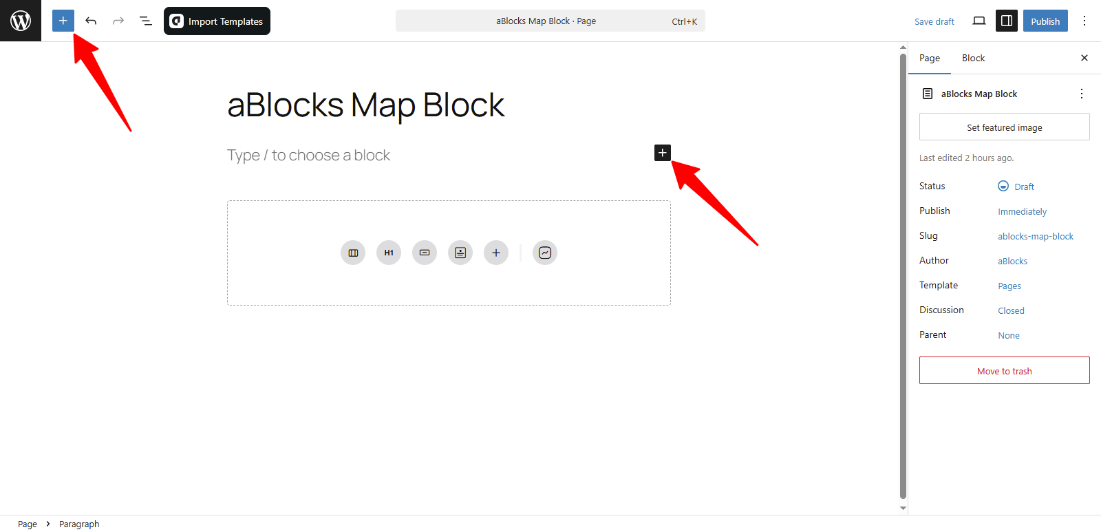 Add the aBlocks Map Block