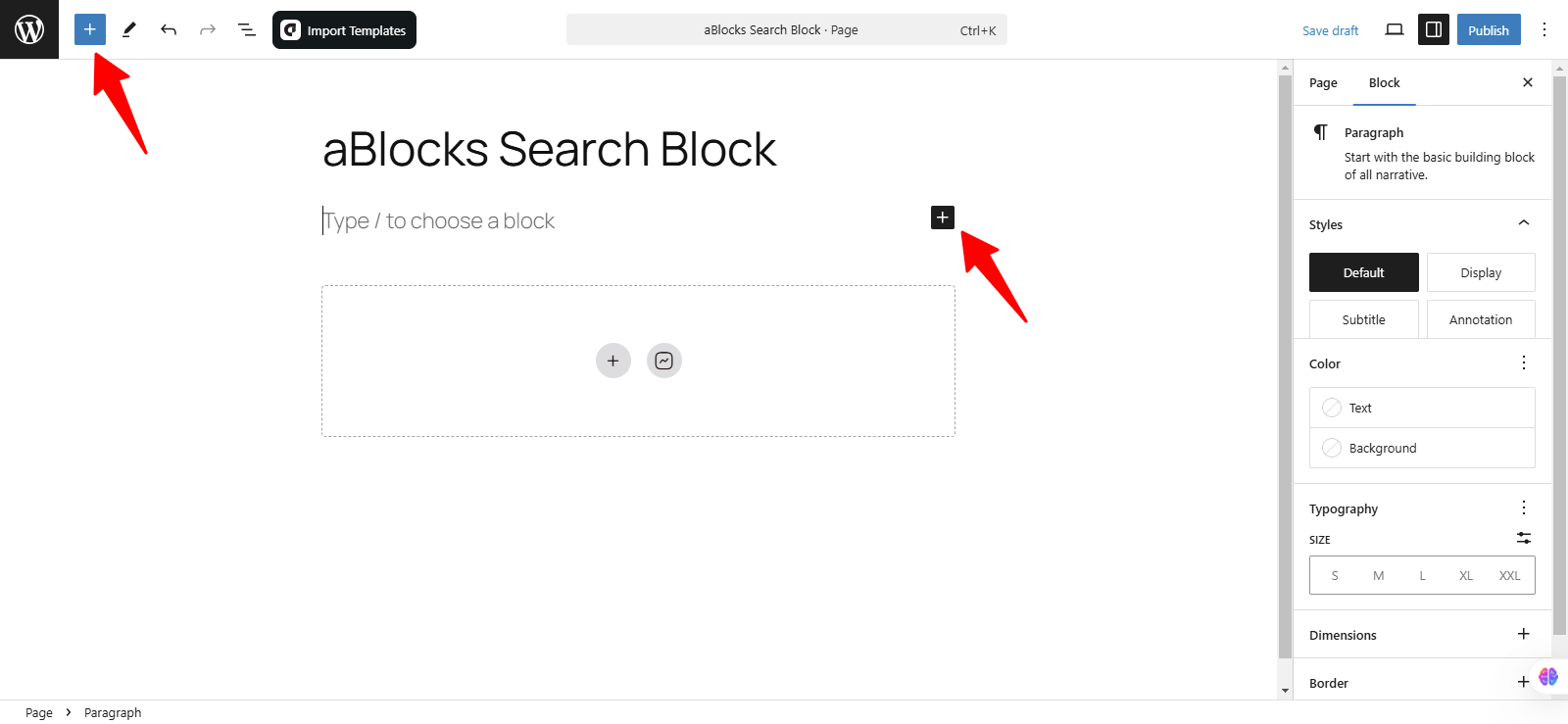 Adding the aBlocks Search Block