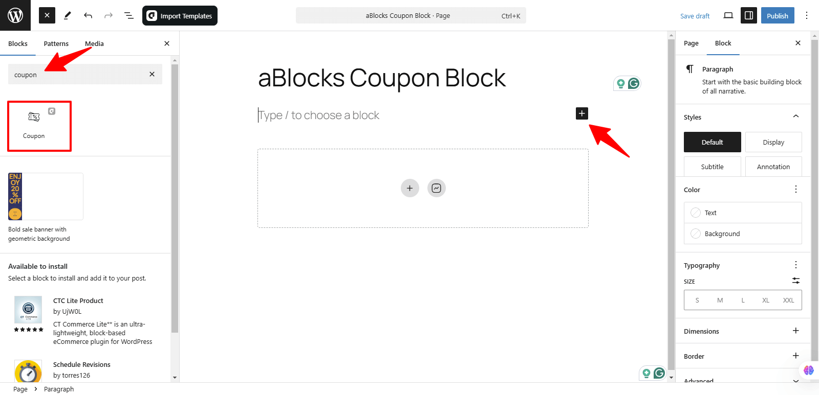 Added aBlocks Coupon Block