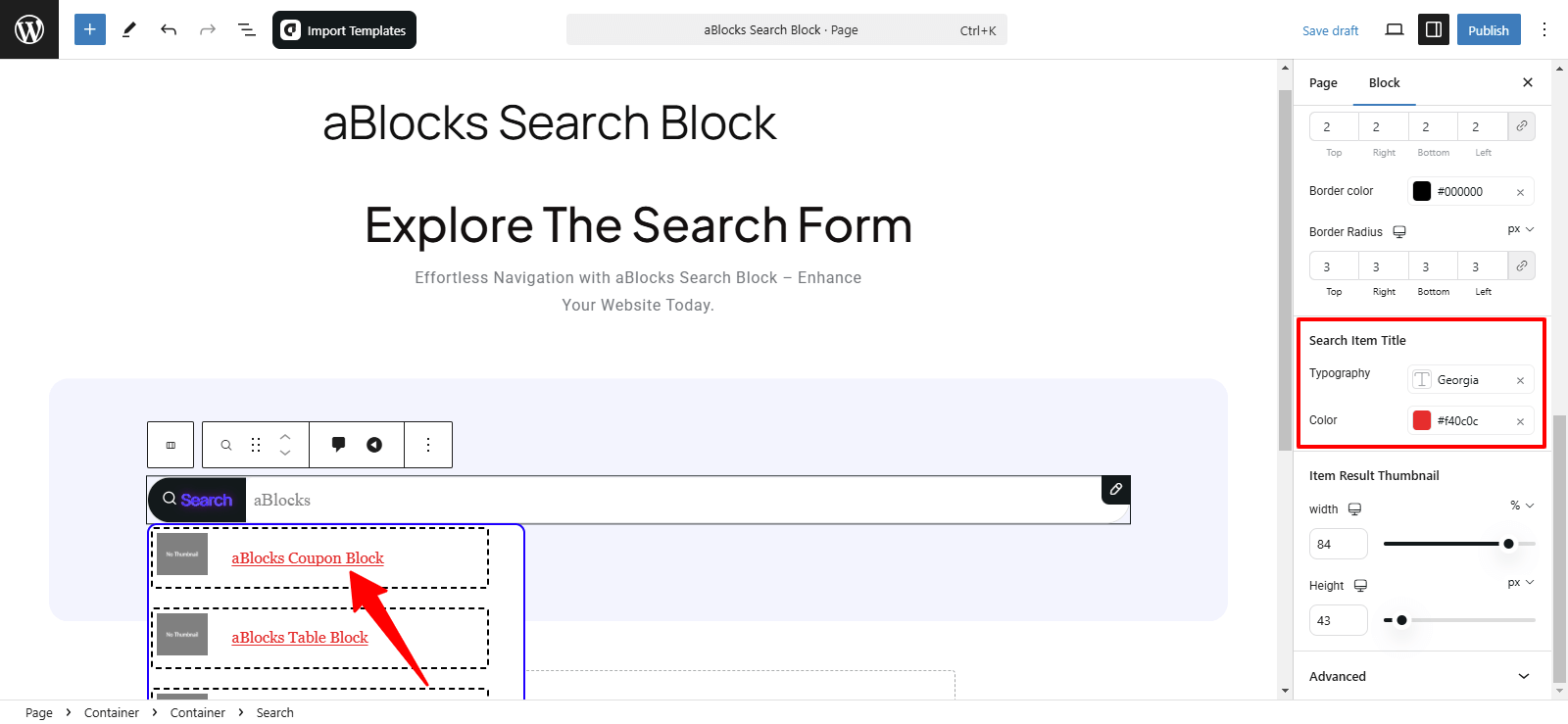 Search Item Title Customization