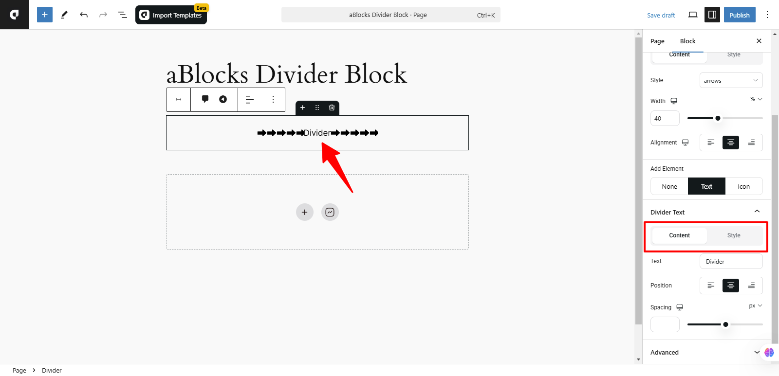 Customize the Content and Style Section