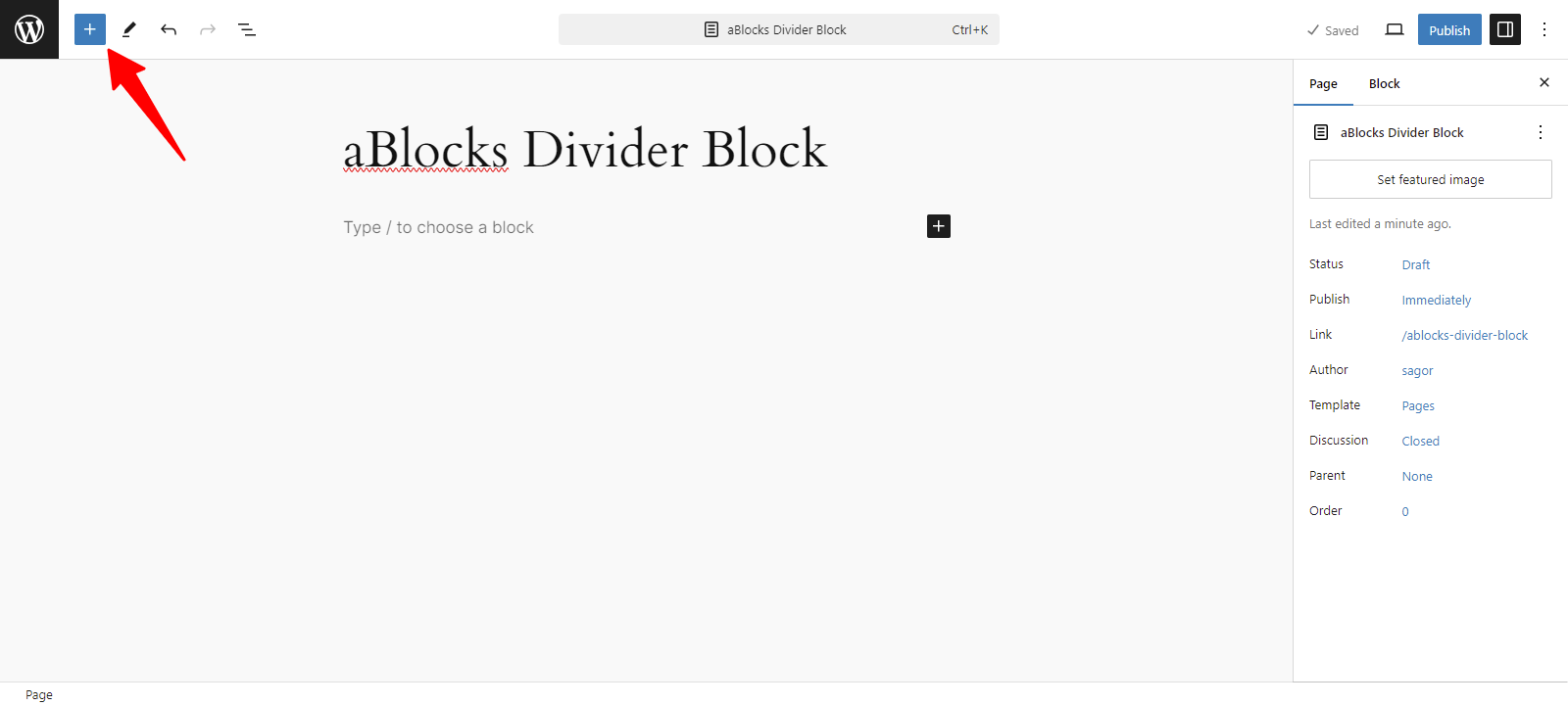 Add aBlocks Divider Block