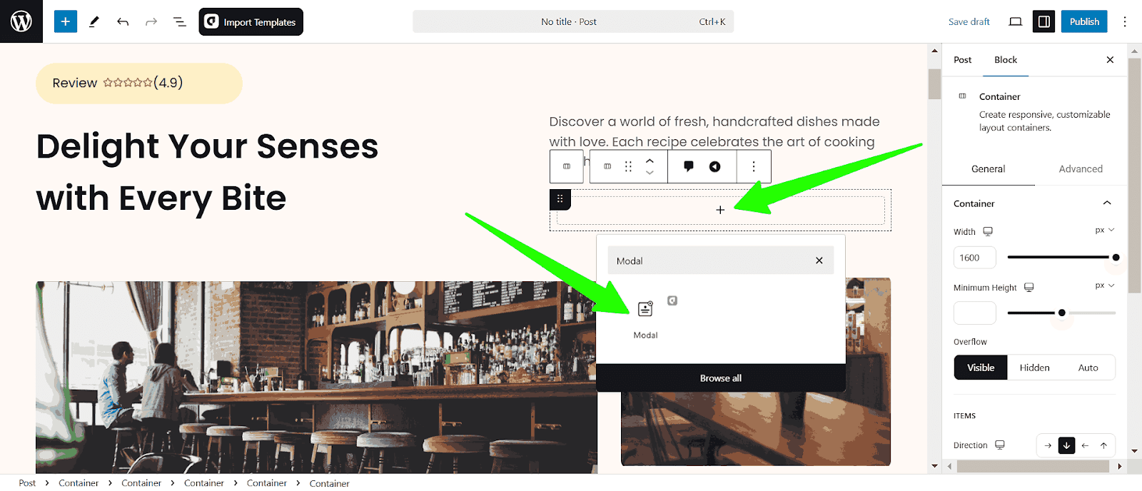 Added aBlocks modal popup 