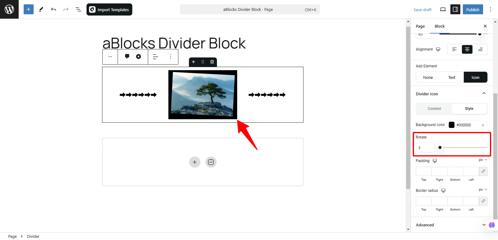 Customize the Rotate option
