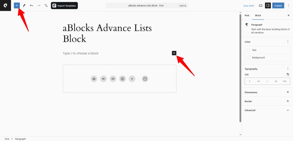  Add the Advance Lists Block