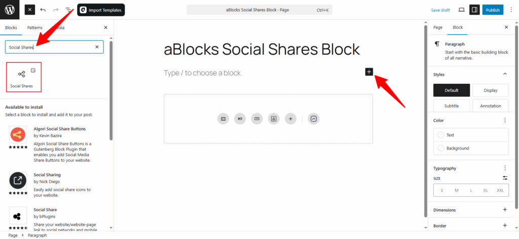 Added the ablocks Social Shares Block