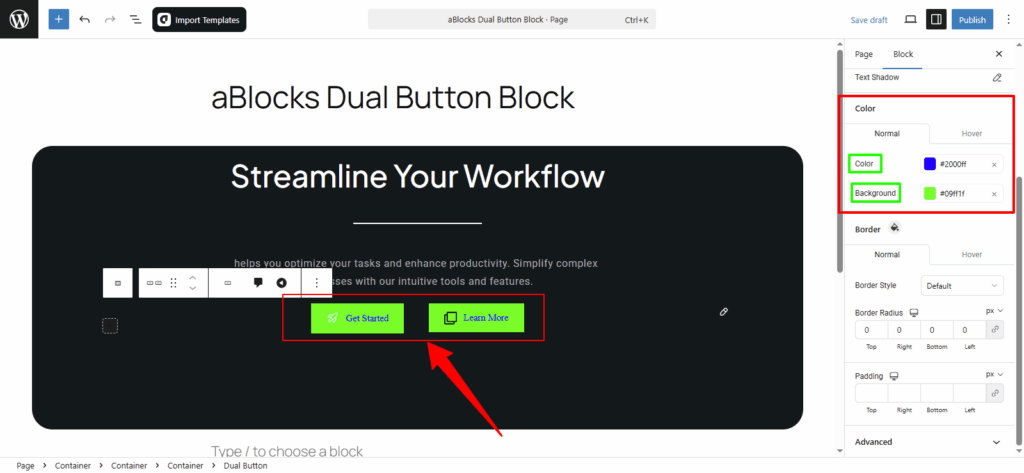 Dual Button Color Customization