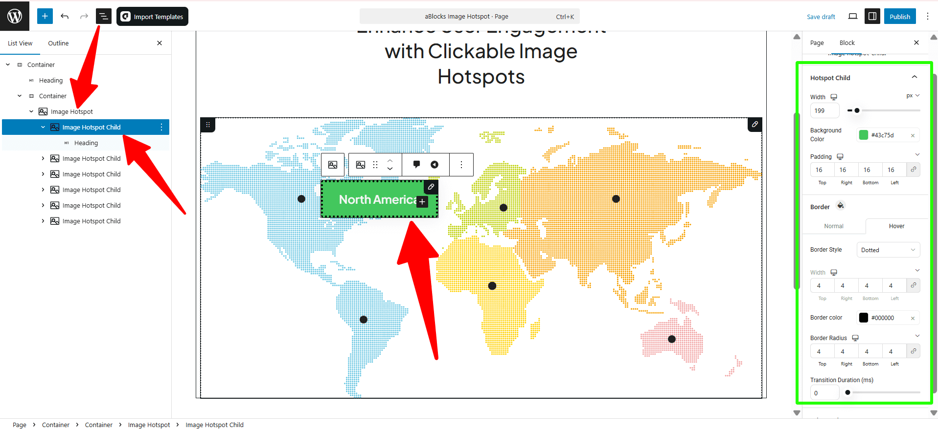 Customize the Image Hotspot Child Block