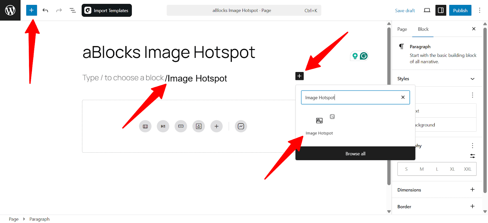 Insert the aBlocks Image Hotspot Block