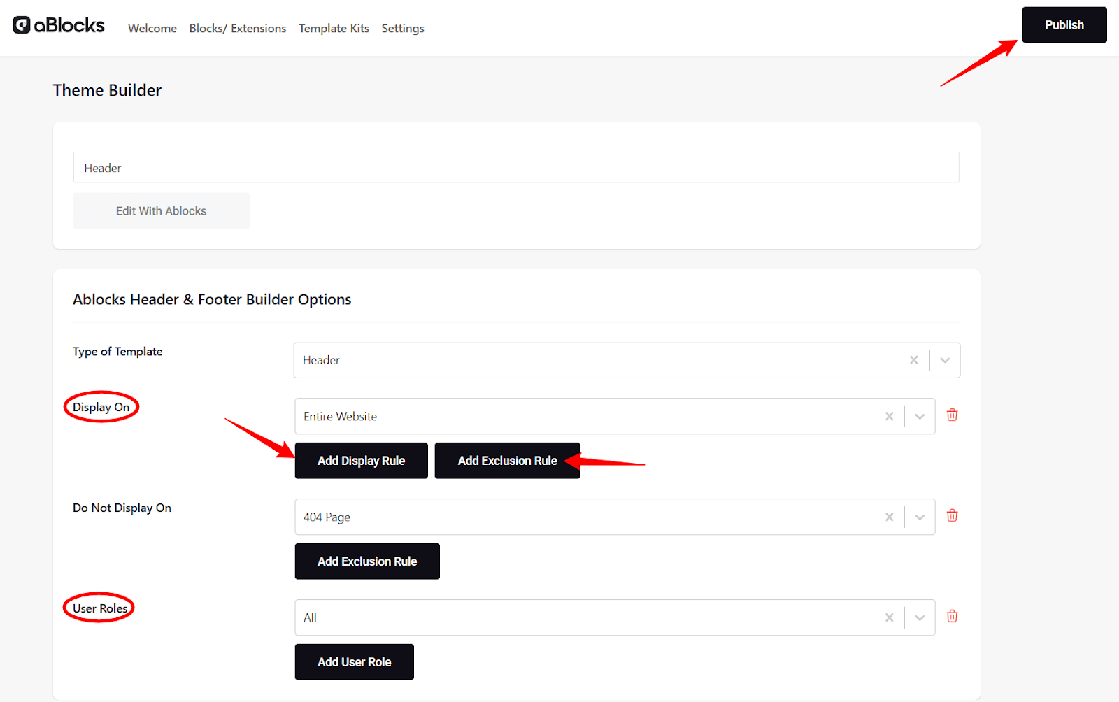 Configure Display Rules