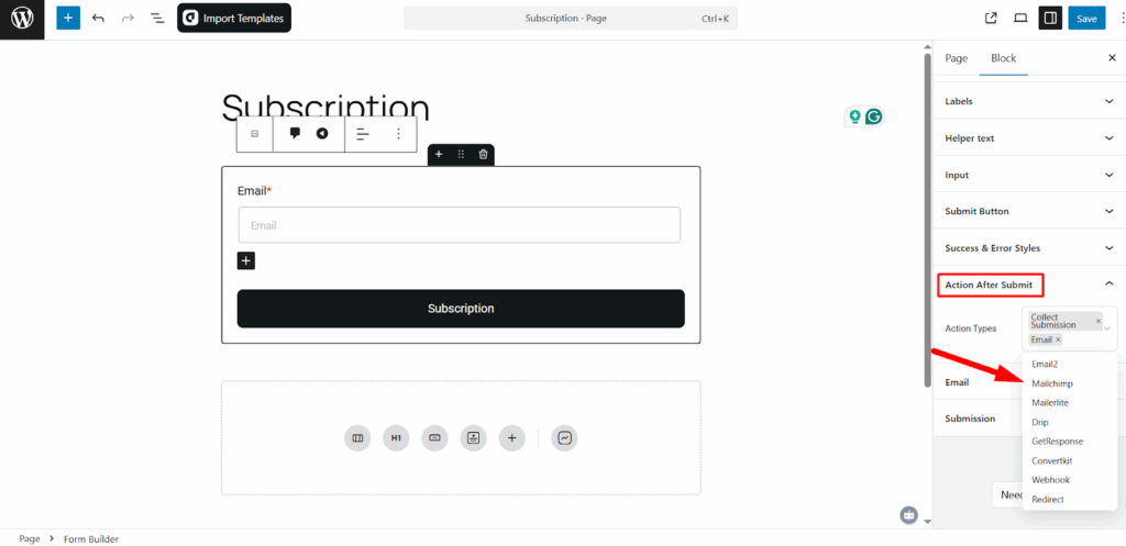 Connect Your Form with Mailchimp Integration 