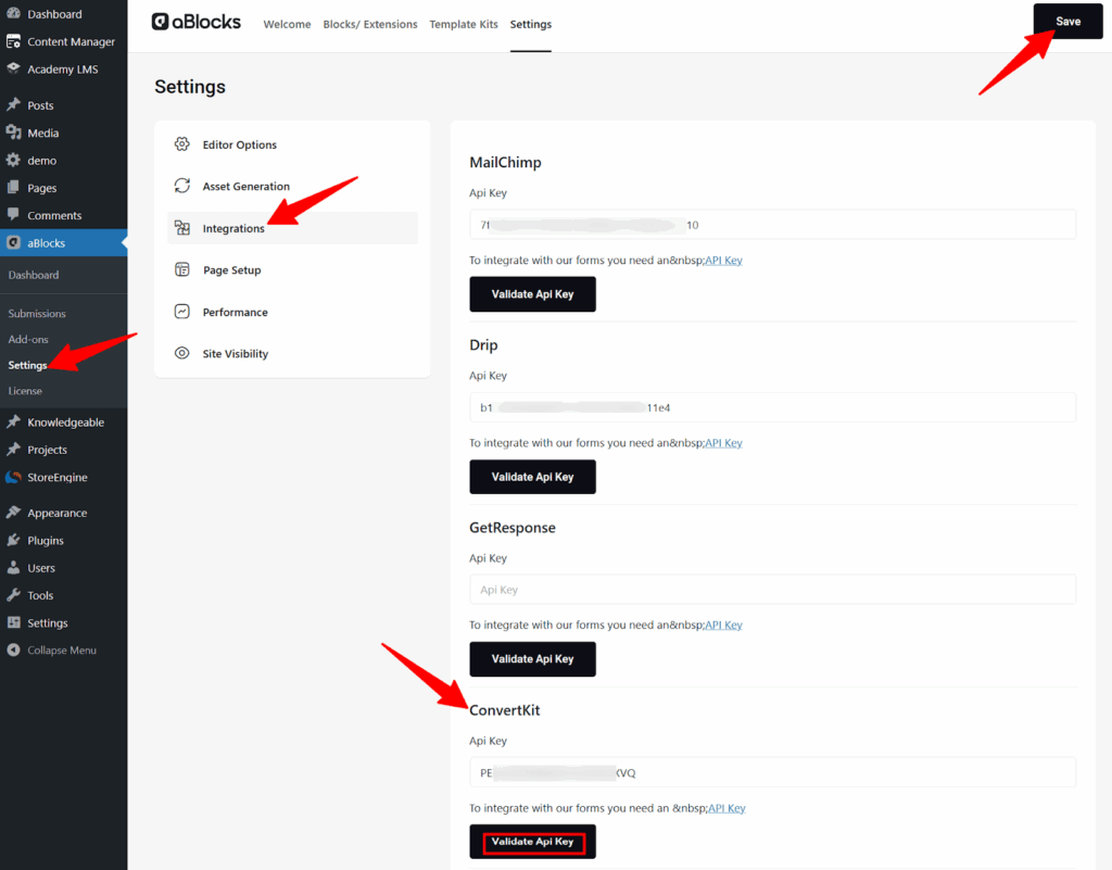 Set Up ConvertKit with aBlocks