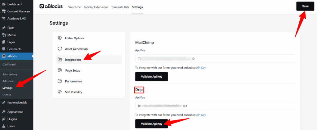 Add the API Key to aBlocks