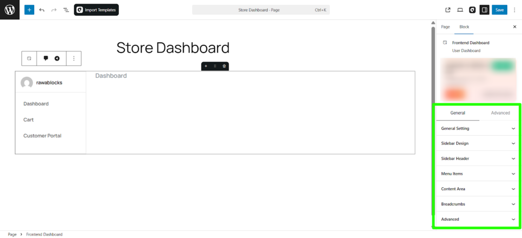 Design & Customize the Dashboard
